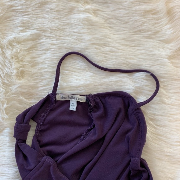 Charlotte Russe ruched dress with bow back purple - Picture 6 of 6